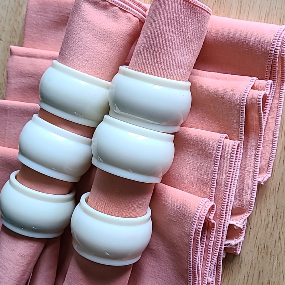 Set of 6 Cloth Napkins and 6 Rings,  $4 if bundled